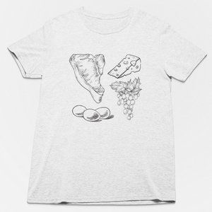 T-Bone Steak, Cheese, Eggs, Grape Shirt